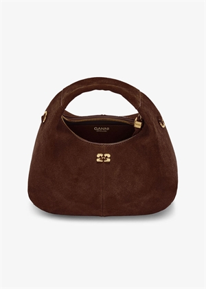 Hobo mini recycled suede pelinova bag Chicory Coffee B20700016 Ganni 